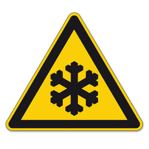 霜图标安全标志警告三角形签署 bgv 矢量象形图图标黑色的冰寒冷的