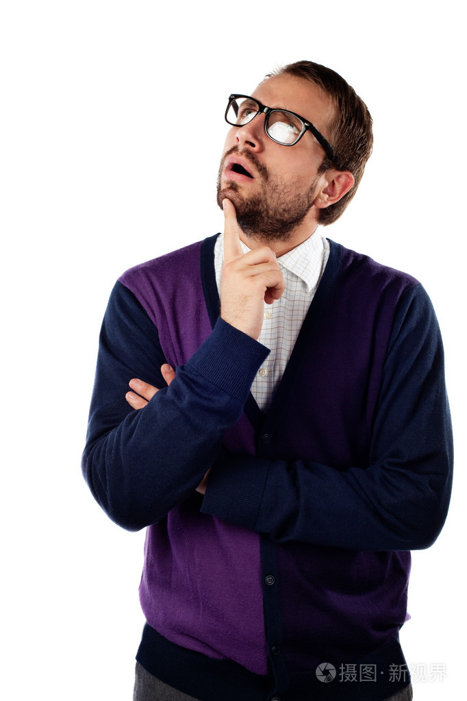 书呆子学生向上看隔离