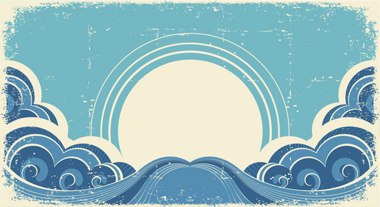 海浪浪花插画图片