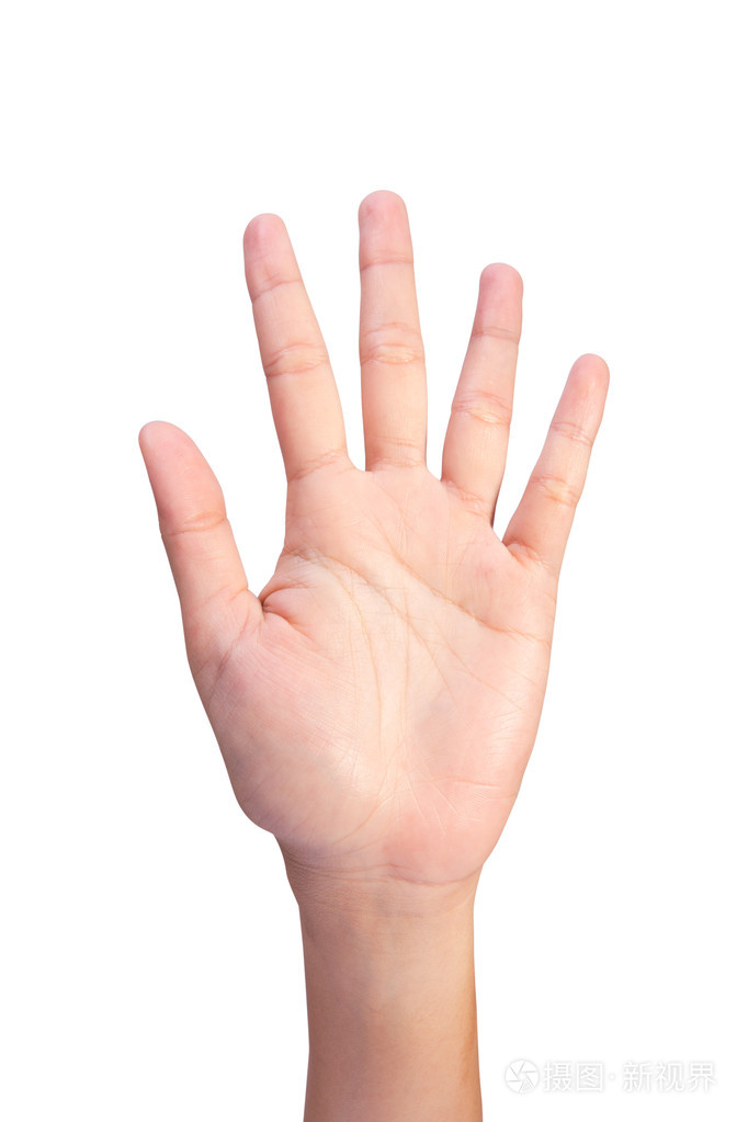 数字妇女左手指数图像5或10