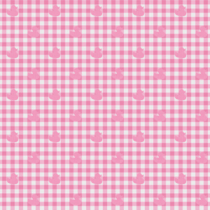 粉色方格布式织物的鸭子背景