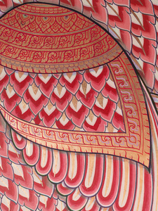 墙上的艺术绘画和纹理在庙泰国。关于绘画