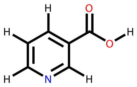 烟酸烟酸 (维生素 b3 或 pp) 结构式照片