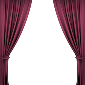 红色天鹅绒剧院窗帘图片