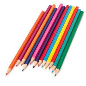 着色蜡笔铅笔群