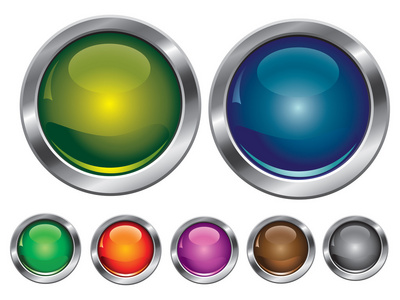 矢量按钮的集合中各种颜色
