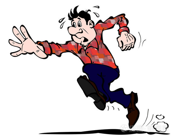 这位年轻人快速的向前奔跑.