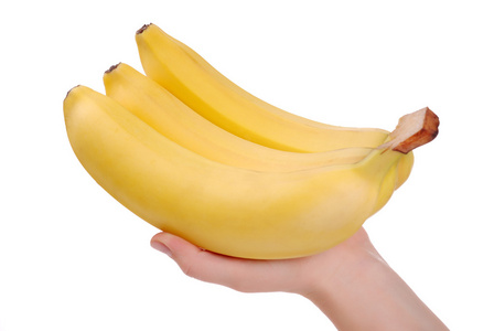 大串香蕉在女人手上白