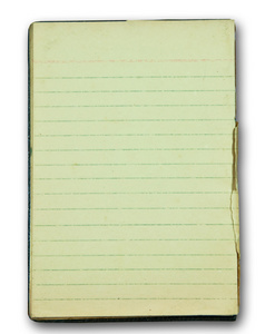 了旧笔记本隔离在白色背景上的空白