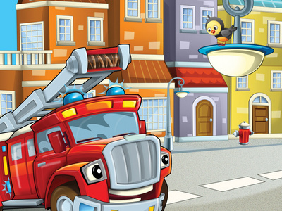 与被转动的红色消防车关闭警笛声照片