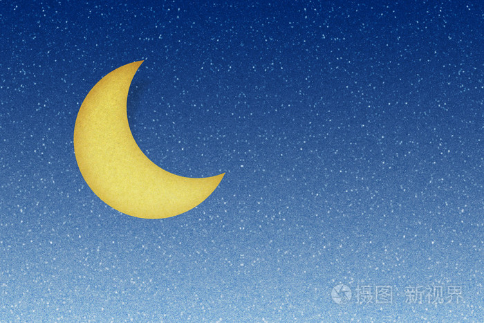 在夜晚的grunge再生纸月亮