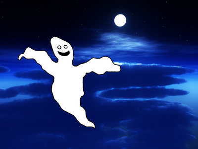 鬼魂和夜晚的天空摄影图