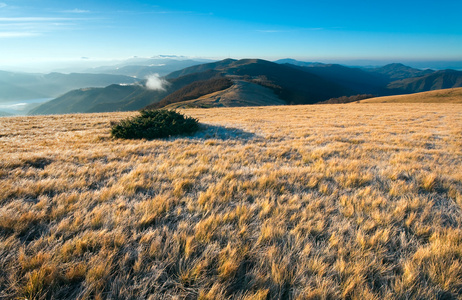 早晨秋山风景