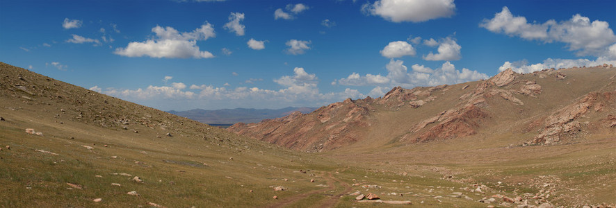 阿尔泰山。美丽的高原风景。蒙古