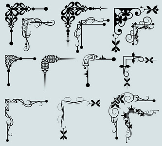 装饰元素。角度。矢量集