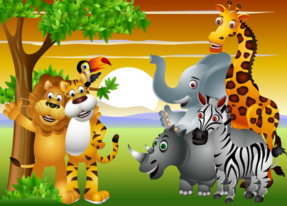非洲野生动物卡通