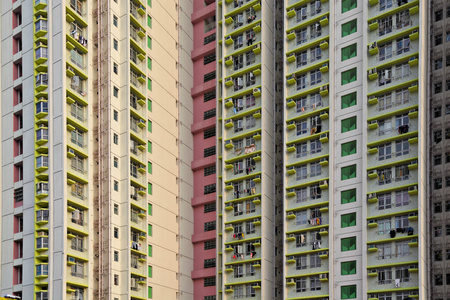 在香港的公共住宅楼块图片