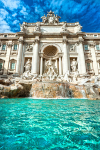 著名的特雷维喷泉，罗马意大利