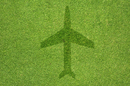 飞机图标上绿草纹理和背景