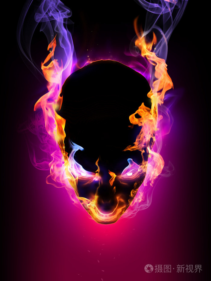 万圣节象征火焰状头照片-正版商用图片19yxs1-摄图新视界