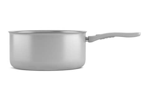 蒸煮锅被隔绝在白色背景上的单个灰色