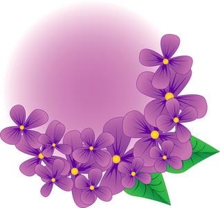 紫丁香树对设计具有紫丁香花矢量背景插画