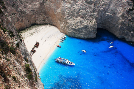 在扎金索斯，希腊 navagio