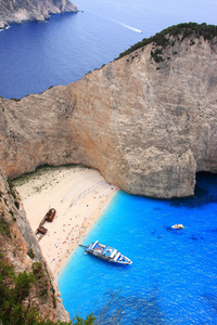 在扎金索斯，希腊 navagio