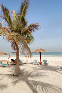 海滩的豪华酒店，阿治曼 阿拉伯联合酋长国