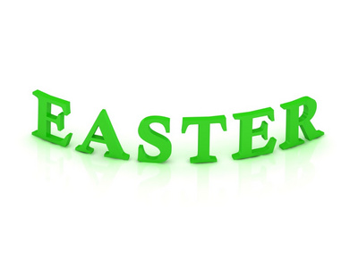 复活节标志与绿色的词