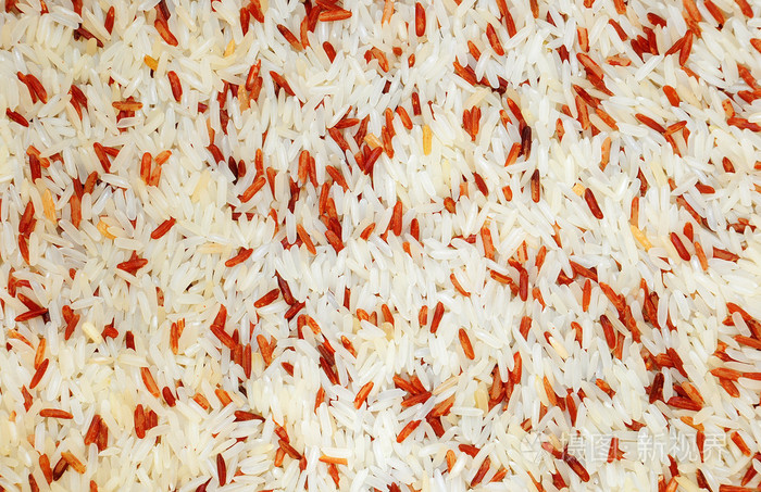 红色和白色的水稻