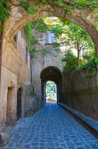 小巷。civita di bagnoregio。拉齐奥。意大利