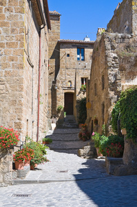 小巷。civita di bagnoregio。拉齐奥。意大利