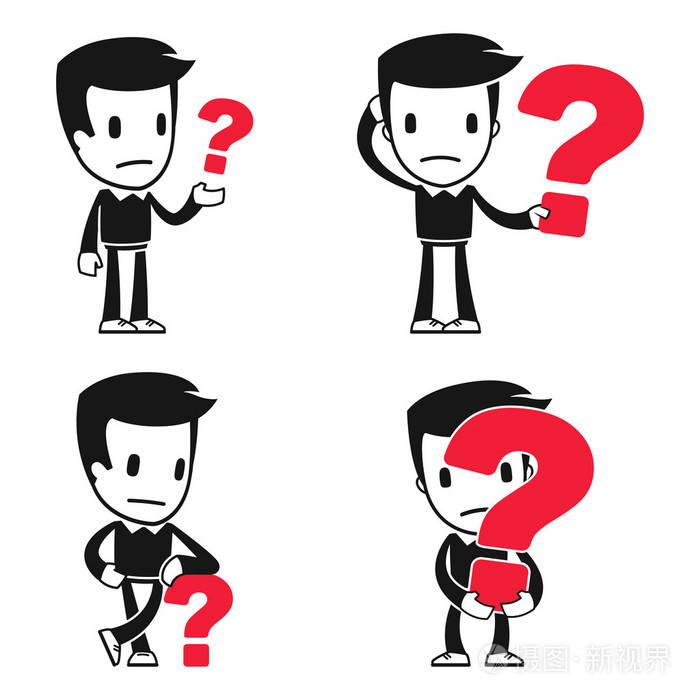 可爱的卡通助手男人