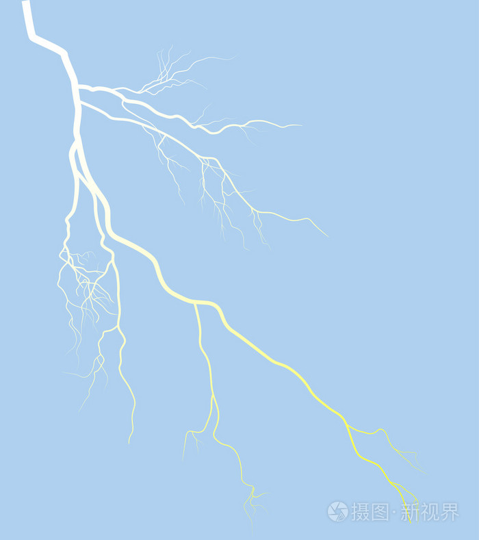 孤立在蓝色背景上的明亮闪电插画-正版商用图片19zo20-摄图新视界