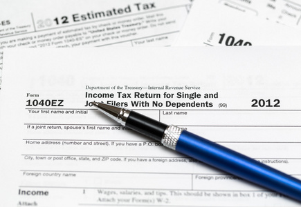 2012年美国税形式1040ez