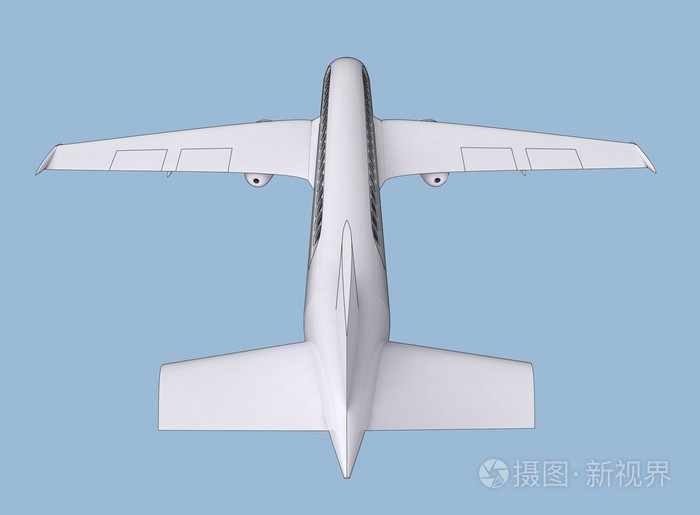 从背面的孤立真正的飞机飞行