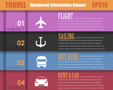 矢量背景数字选项横幅  卡
