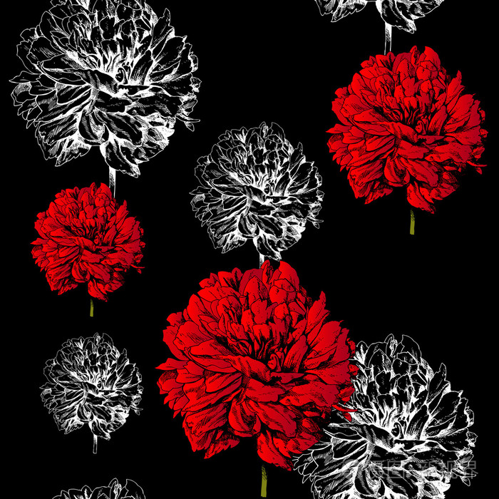 抽象花背景时尚黑色无缝图案丰富照片 正版商用图片1a05m1 摄图新视界 抽象花背景时尚黑色无缝图案丰富照片 正版商用图片1a05m1 摄图新视界