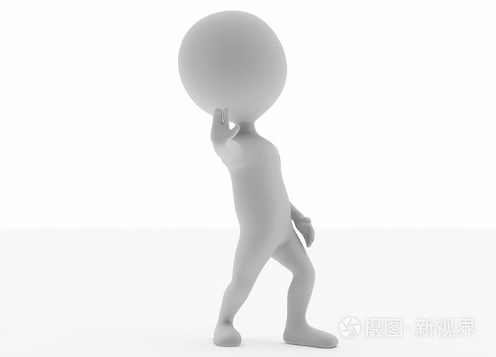 3d 自高自大的人形字符显示与手停止标志照片 正版商用图片1a0657 摄图新视界