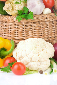 健康蔬菜食品和篮子