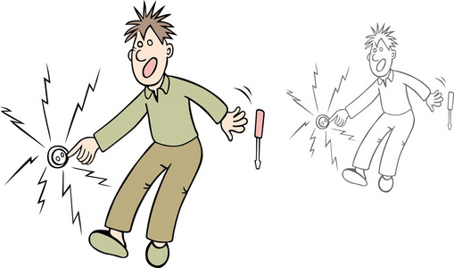触电漫画图片