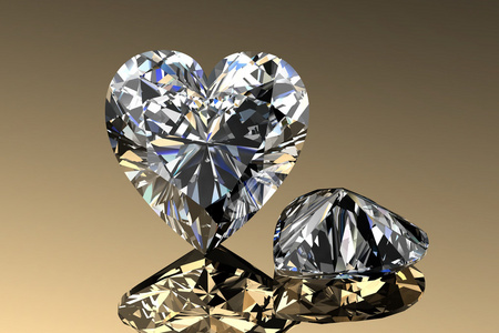 钻石珠宝与黄金背景的思考图片