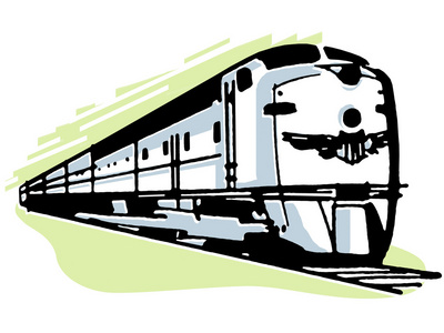 复古的插图的高速飞驰的火车图片