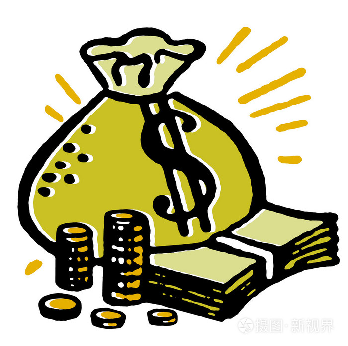一袋和成堆的现金