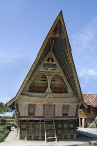 摩西岛，印度尼西亚的传统 batak 房子