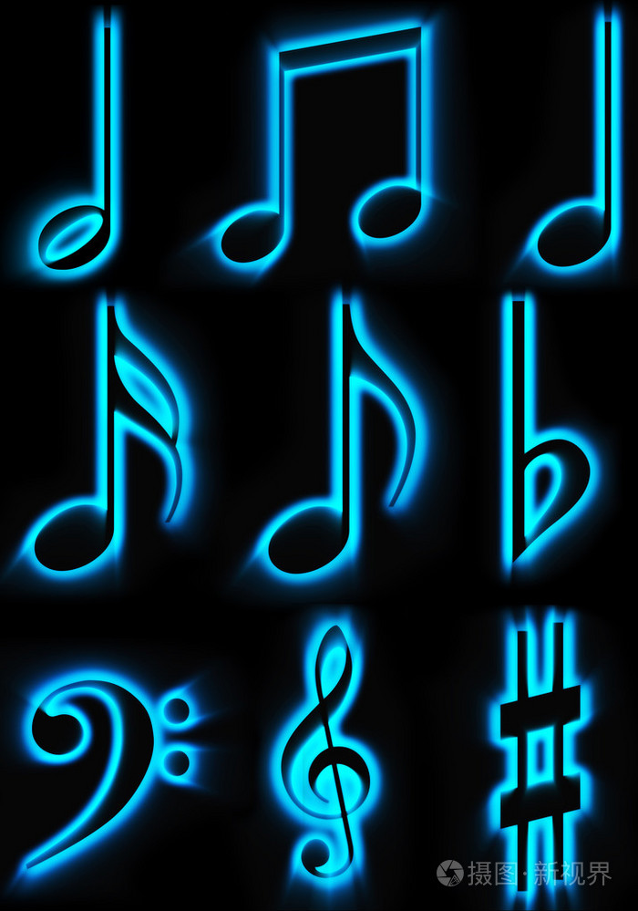 美丽发光音乐字符照片-正版商用图片1a0y11-摄图新视界
