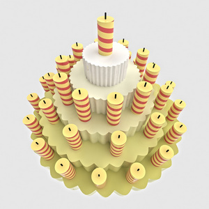 生日派对蛋糕的蜡烛
