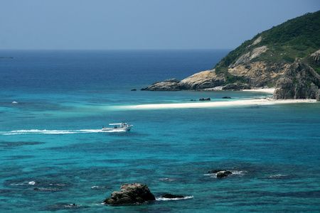 热带海滩外间渡嘉敷岛，冲绳岛日本