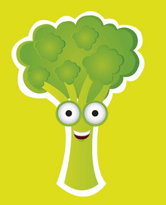 新鲜娃娃菜青花菜的卡通照片